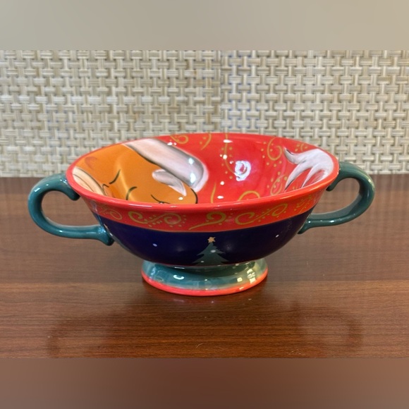 🎄VTG 2000s Christmas St. Nicholas Cream Soup Bowl by Artimino Hand Painted Santa - Picture 3 of 8